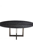 Table de salle à manger ovale en bois fumé Melchior