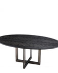 Table de salle à manger ovale en bois fumé Melchior