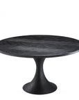 Table de salle à manger ronde en bois fumé noir Melchior