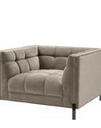 Fauteuil Sienna matelassé beige en velours