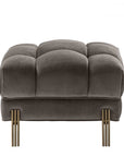 Tabouret Sienna en velours gris
