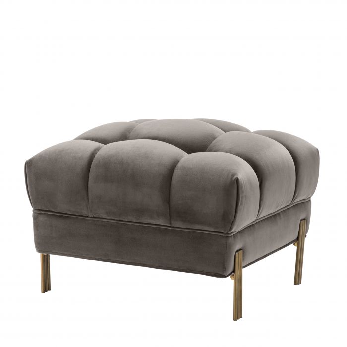 Tabouret Sienna en velours gris