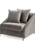 Fauteuil gris en velours Candice