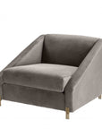 Fauteuil gris en velours Candice