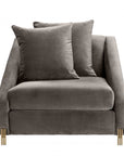 Fauteuil gris en velours Candice