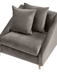 Fauteuil gris en velours Candice