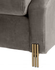 Fauteuil gris en velours Candice