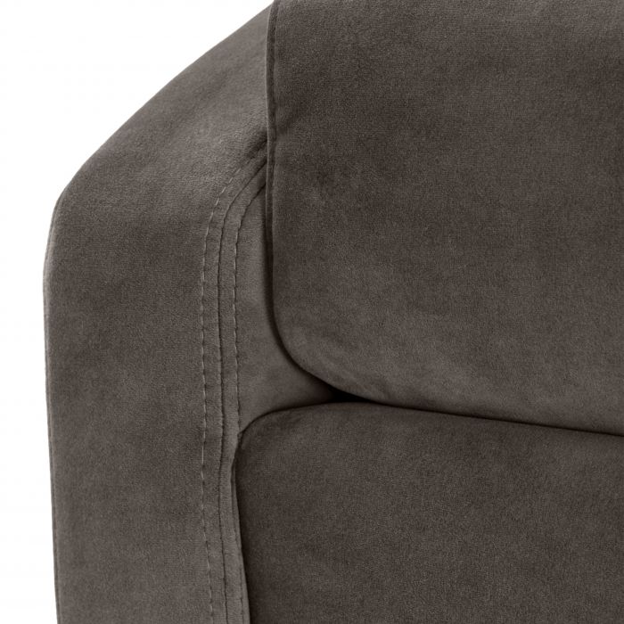 Fauteuil gris en velours Candice