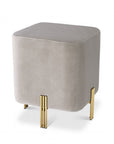 Tabouret en velours beige Burnett