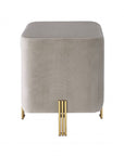 Tabouret en velours beige Burnett