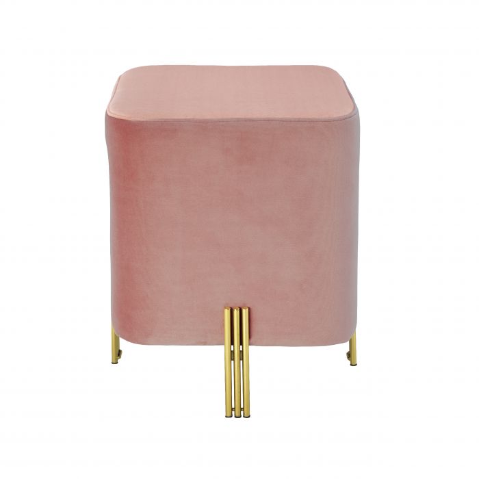 Tabouret en velours rose Burnett