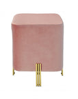 Tabouret en velours rose Burnett