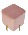 Tabouret en velours rose Burnett