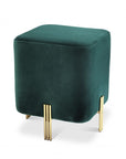 Tabouret en velours vert Burnett