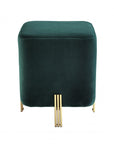 Tabouret en velours vert Burnett