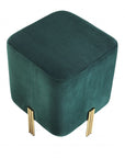 Tabouret en velours vert Burnett