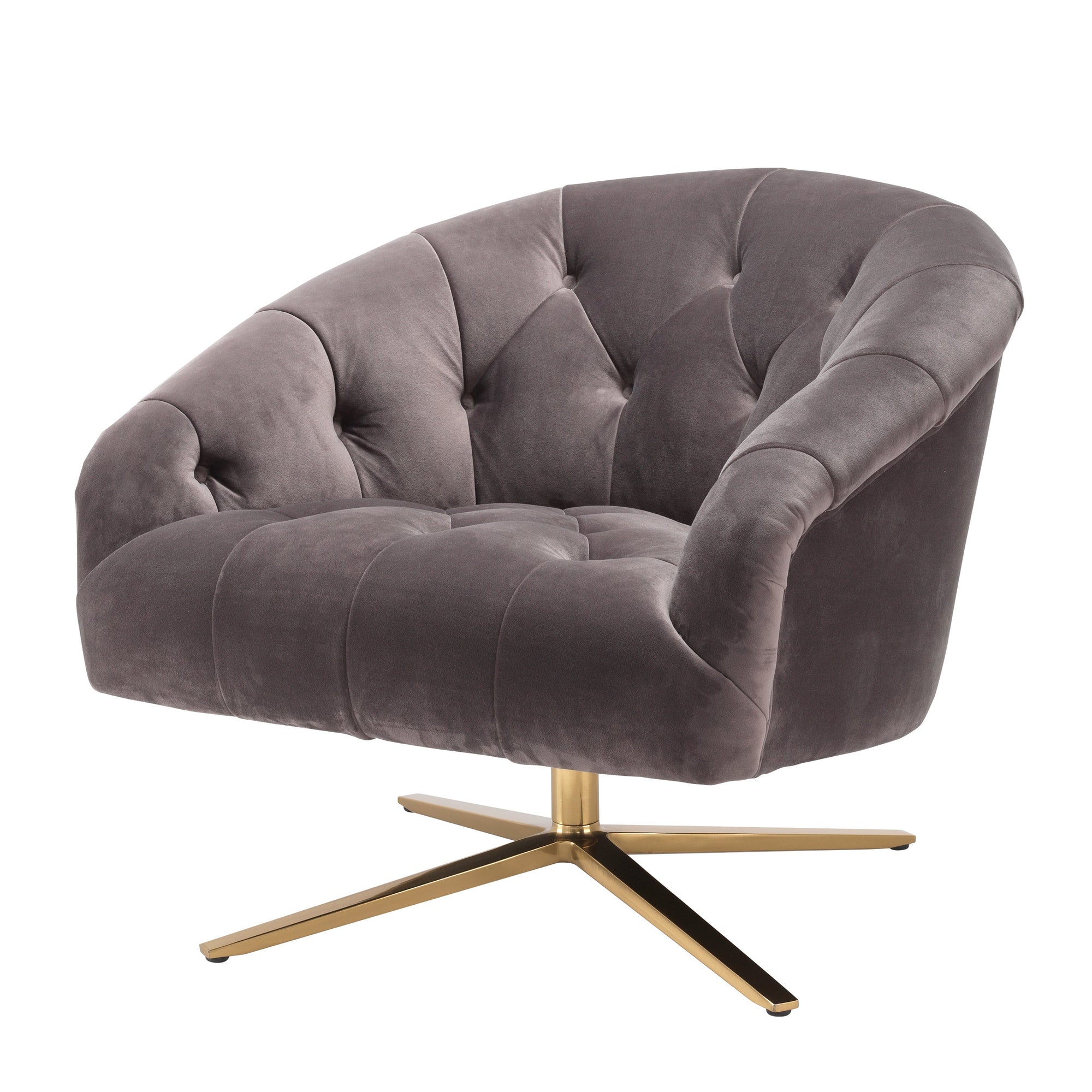 Fauteuil pivotant gris matelassé Gardner