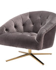 Fauteuil pivotant gris matelassé Gardner
