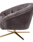 Fauteuil pivotant gris matelassé Gardner