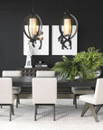 Lustre lanterne en bronze Luciano