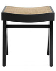 Tabouret noir en rotin Arnaud