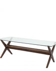Table à manger marron en verre Maynor