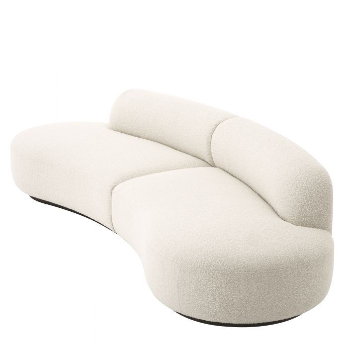 Canapé 4 places arrondi bouclé crème Bjorn S