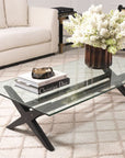 Table basse noire en verre Maynor