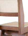 Chaise marron en bois et rotin Niclas