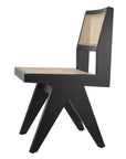 Chaise noire en bois et rotin Niclas