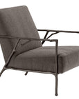 Fauteuil d'appoint gris marron Antico