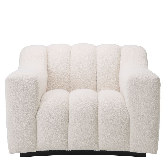 Fauteuil bouclé crème Kelly