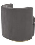Fauteuil pivotant gris Amanda