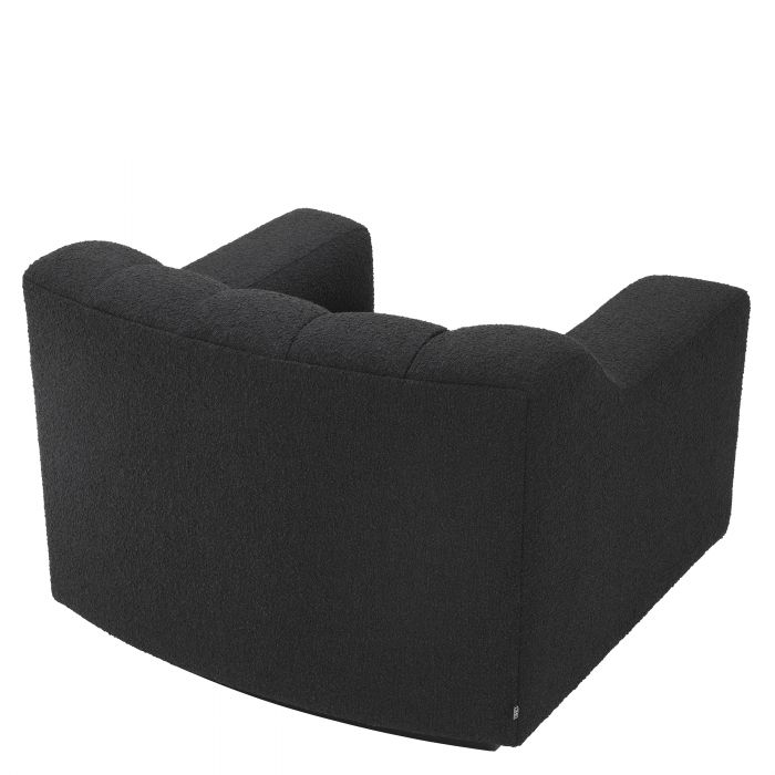 Fauteuil bouclé noir Kelly