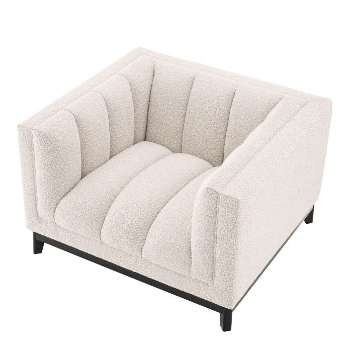 Fauteuil Ditmar bouclé crème