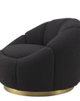 Fauteuil pivotant bouclé noir Inger