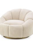Fauteuil pivotant molletonné crème Inger