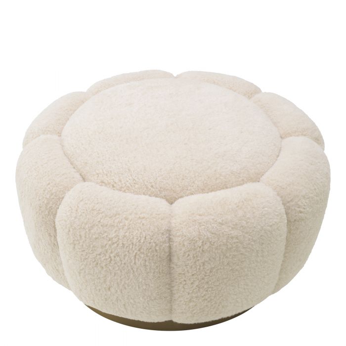 Pouf molletonné crème