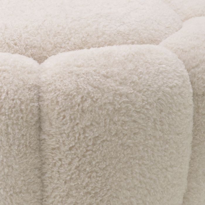Pouf molletonné crème