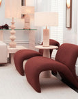 Fauteuil Vignola bouclé Rouge