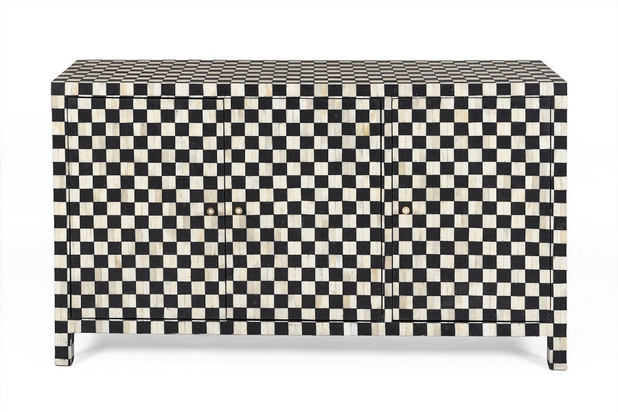 Meuble de rangement 3 portes en Damier